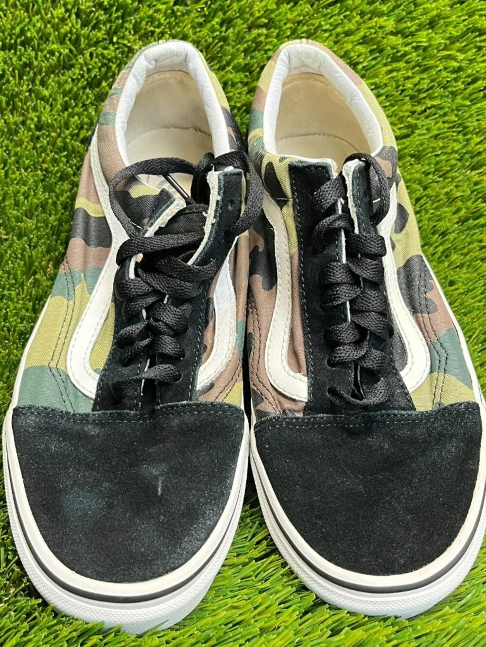 Vans Old Skool Woodland Camo Womens Size 9 Black Casual Skate Shoes Sneakers